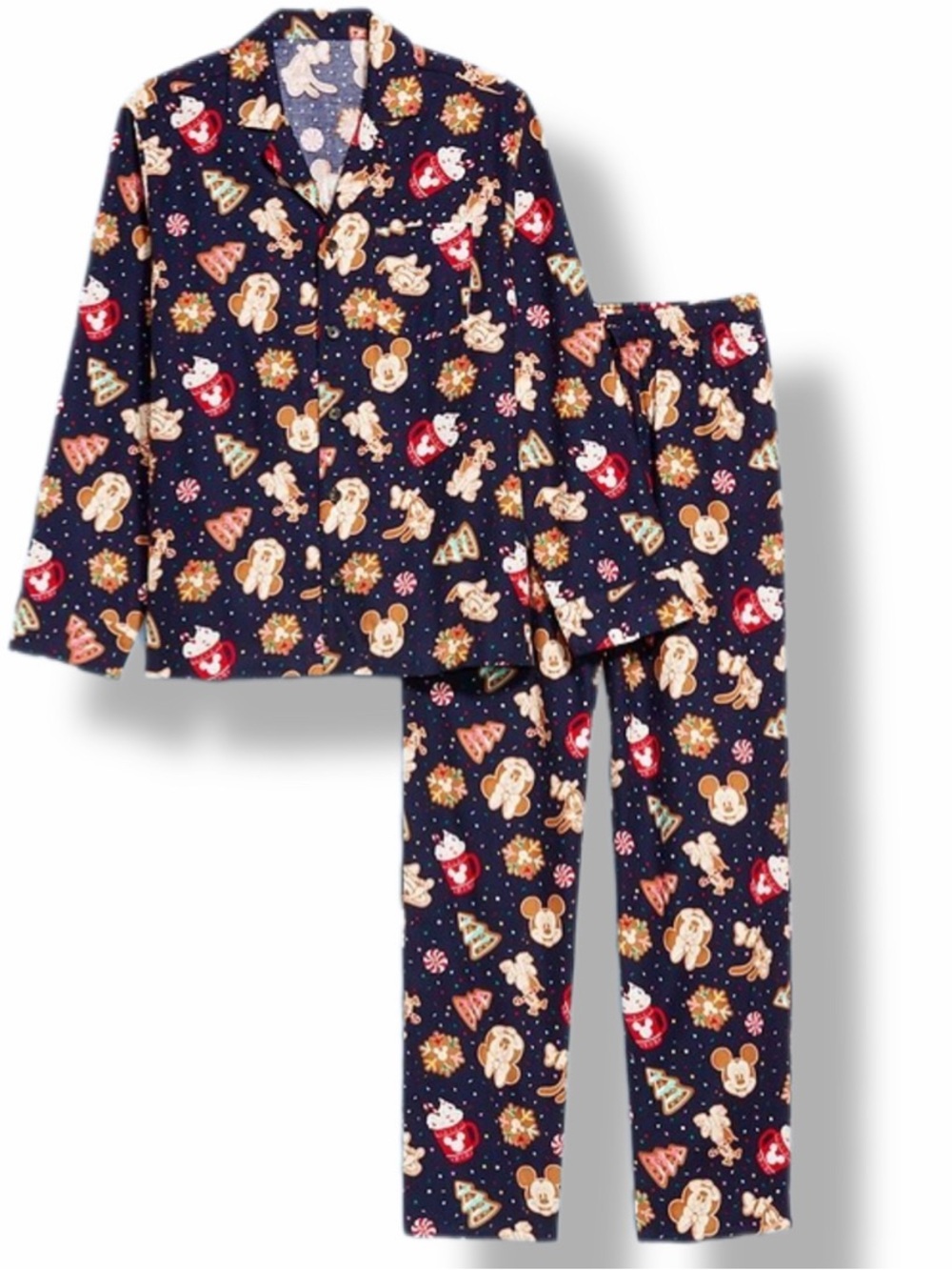 Old Navy x Disney Holiday Cookie Party Flannel Pajama Set Men’s